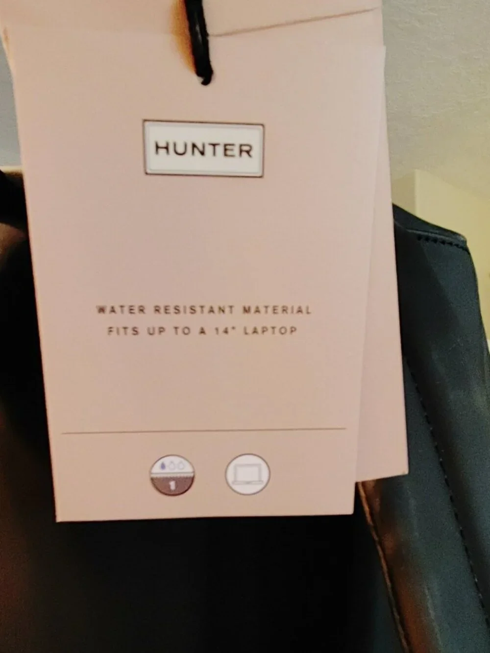 Hunter Sleek Black Water Resistant Top Clip Laptop Bag or Backpack - NWT